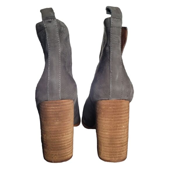 Jeffrey Campbell Booties Oshea Grey Leather Chunky Heel Ankle Boot Shoes Size 10 - Picture 11 of 15